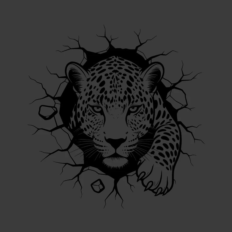 Leopard Wanddurchbruch Elegantes Wildtier