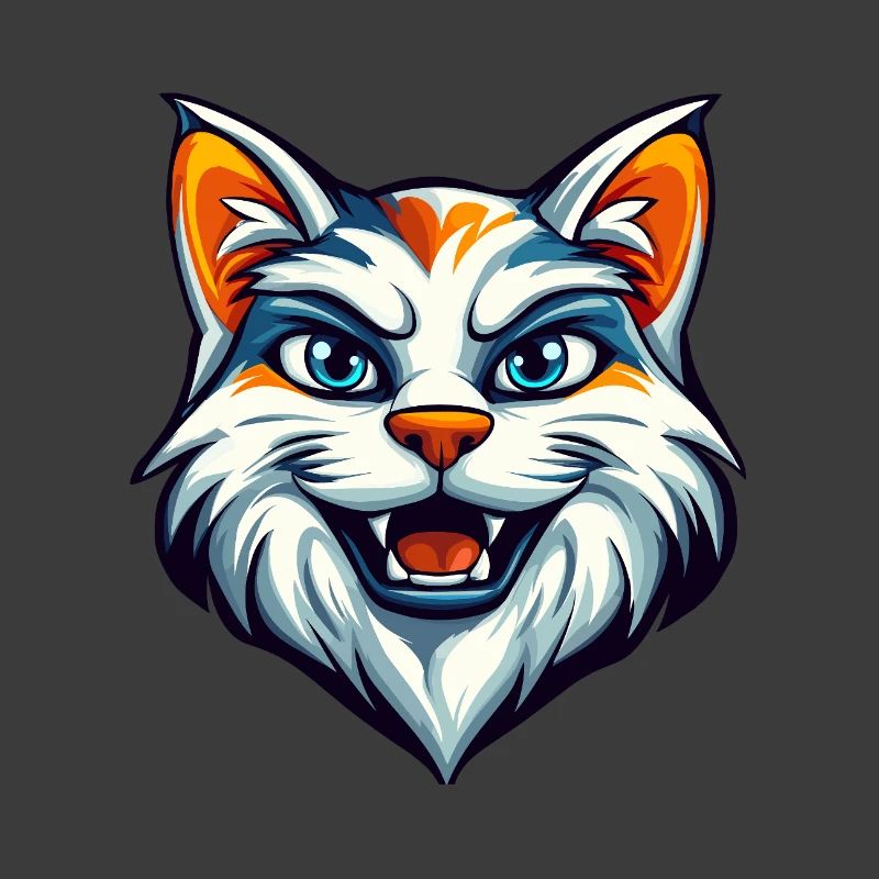 Wildes Katzen-Maskottchen-Logo