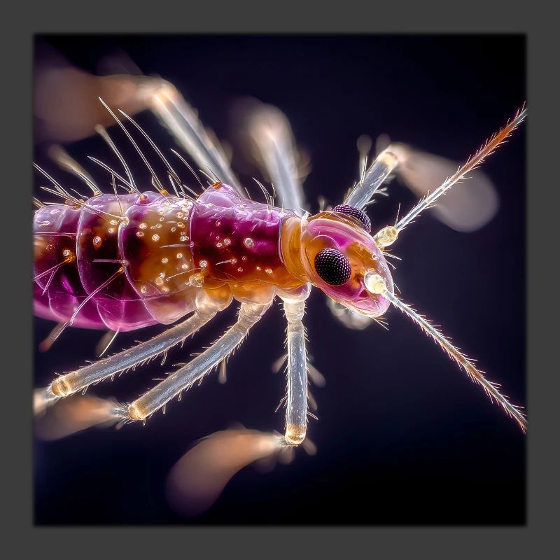 Macro des insectes néon – Conception abstraite de micro monde