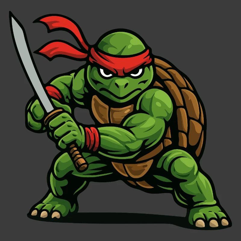 Ninja-Krieger-Schildkröte mit Katana-Schwert