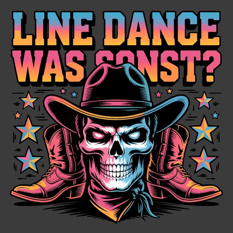 Line Dance Skull Cowboy