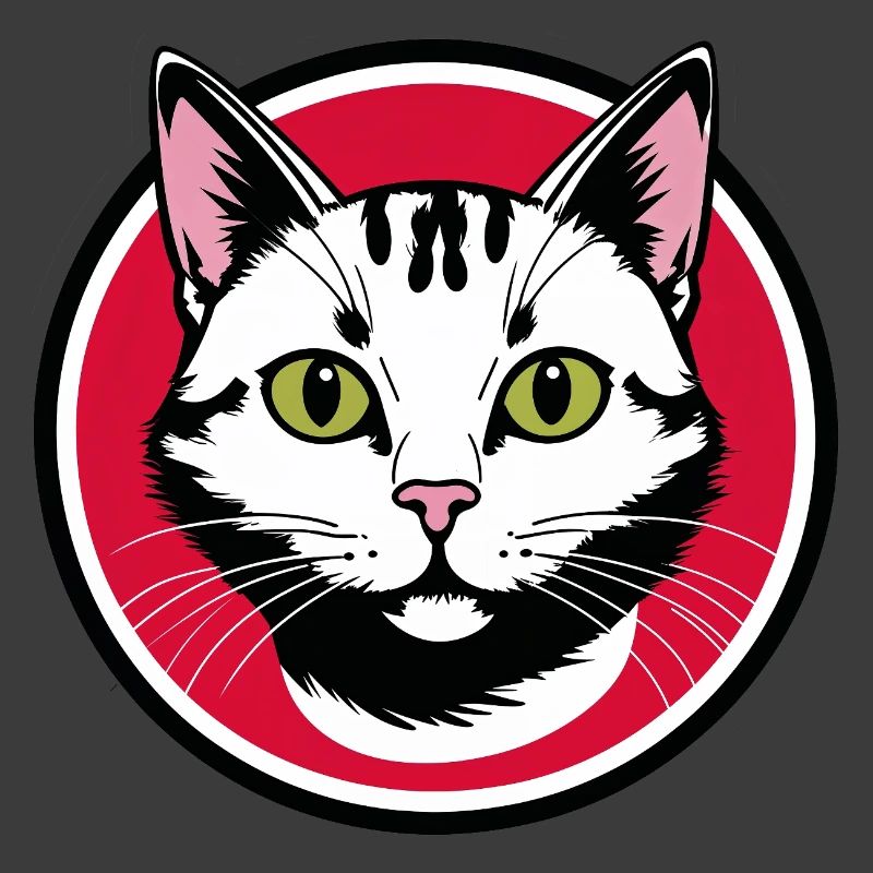 Katzengesicht Emblem im Rotkreis