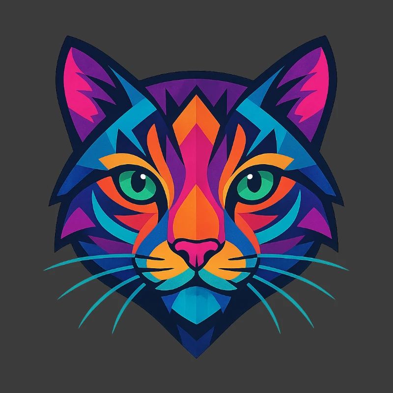 Buntes geometrisches Katzengesicht