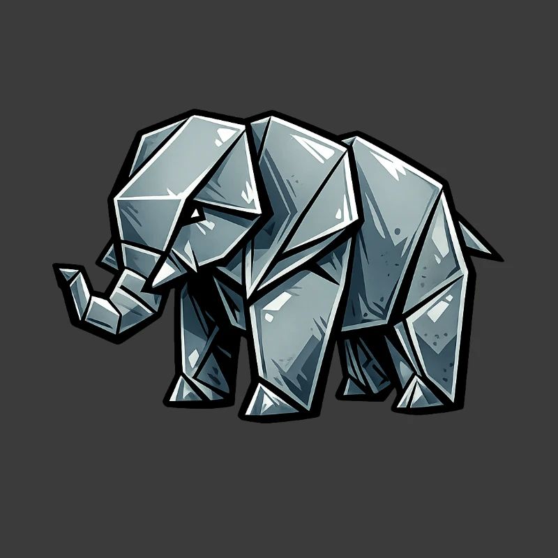 Origami Elefant Metallisch