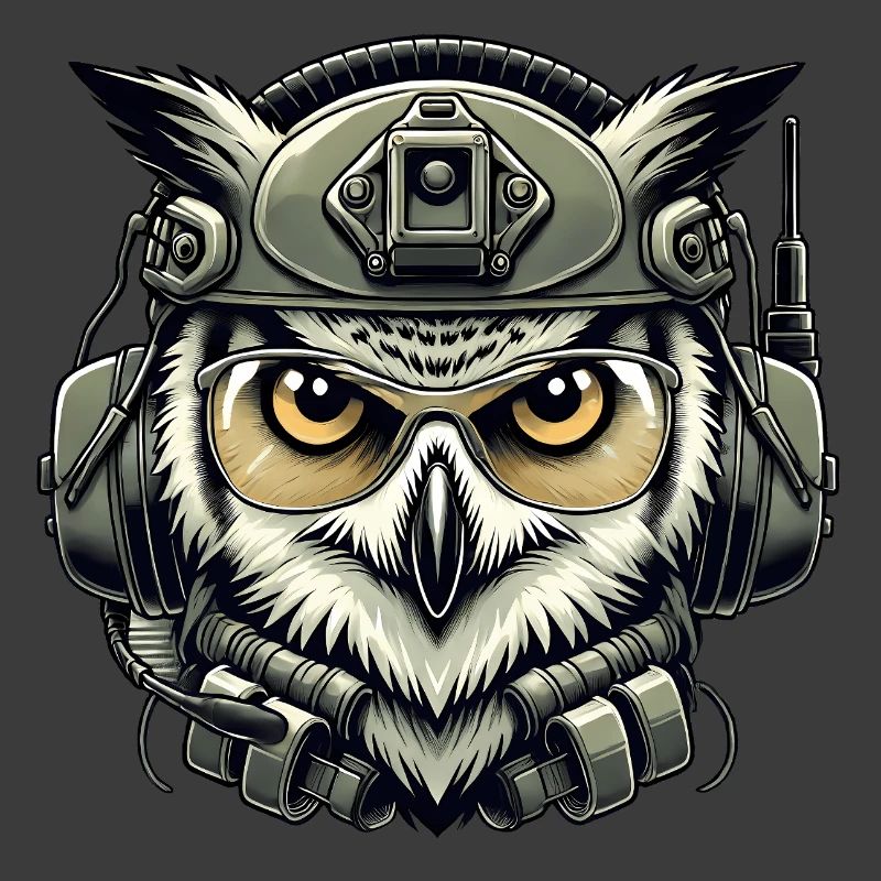 Taktische Eule mit Helm
