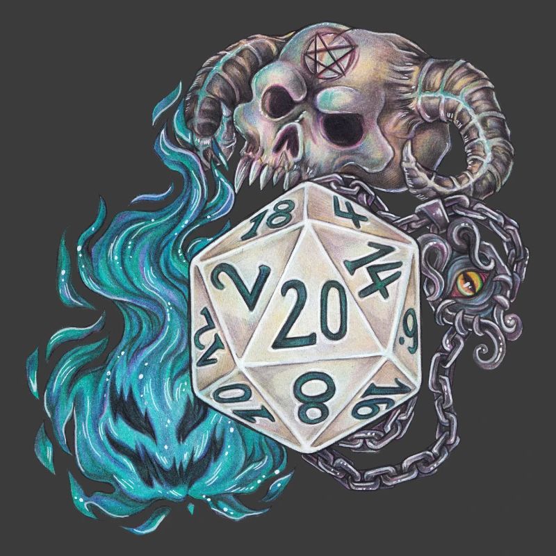 RPG Tabletop D20 Dice Gift Warlock