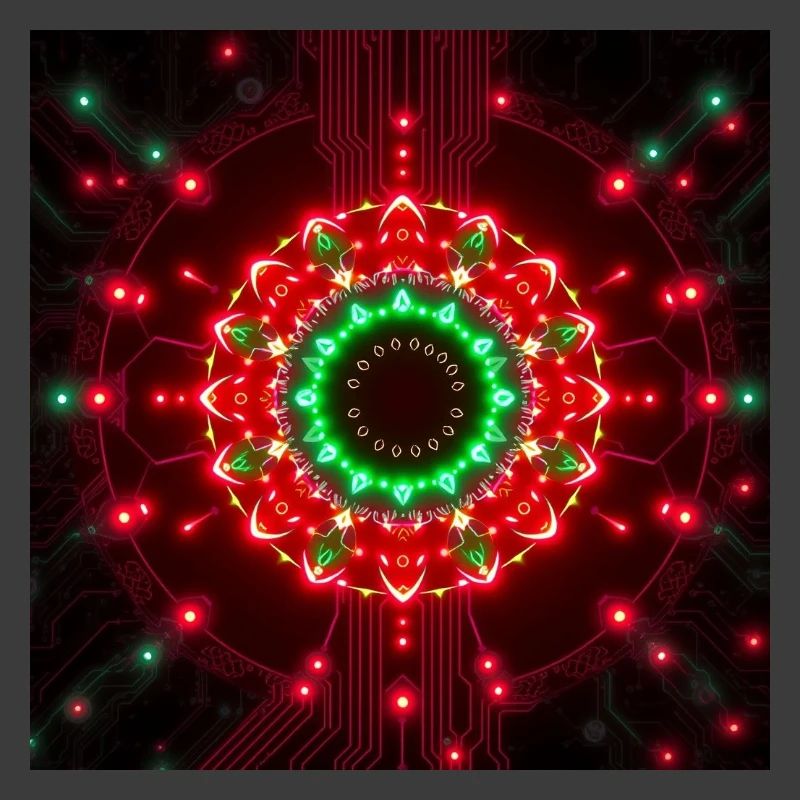 Neon Mandala Tech Zentrum