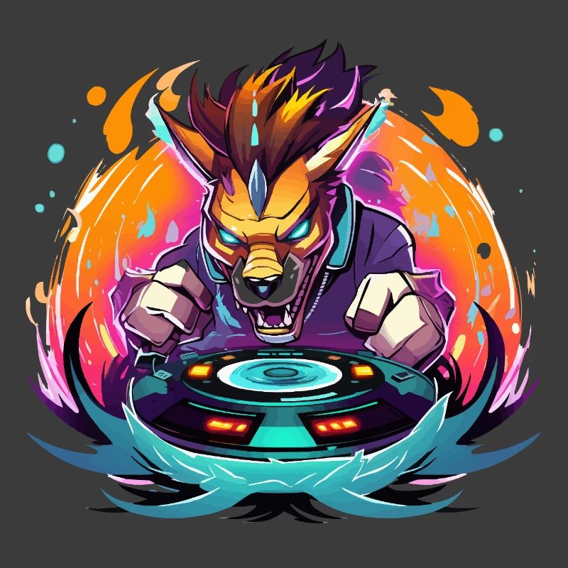 Wolfs-DJ Neon Feuer