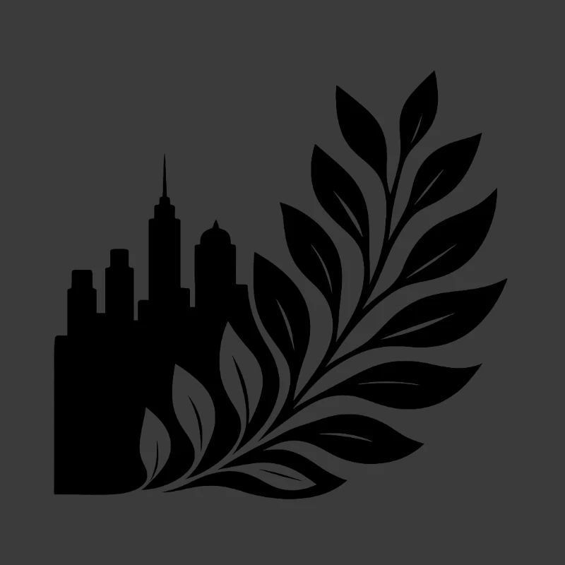 Stadtwald Skyline Blattdesign