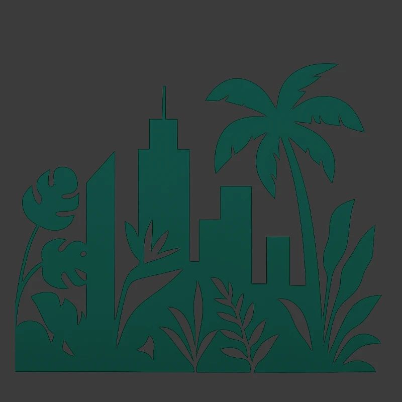 Dschungelstadt Skyline Silhouette