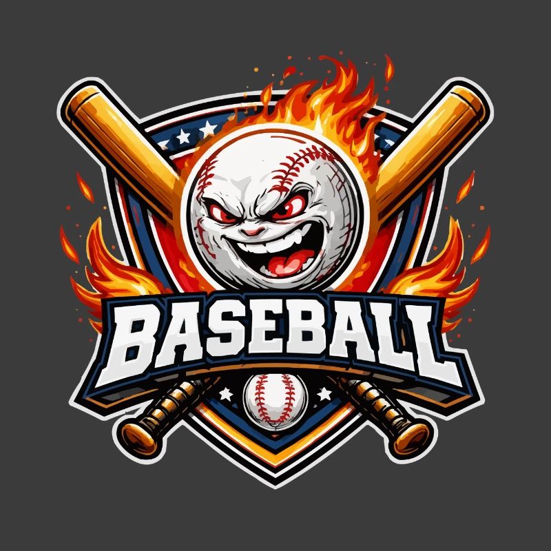 Flammendes Baseball-Maskottchen