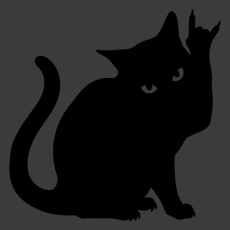 Schwarze Katze – Devil Horns Silhouette