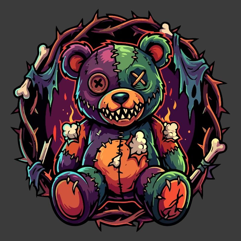 Patchwork Zombie Teddy Broken Horror Teddy Bear