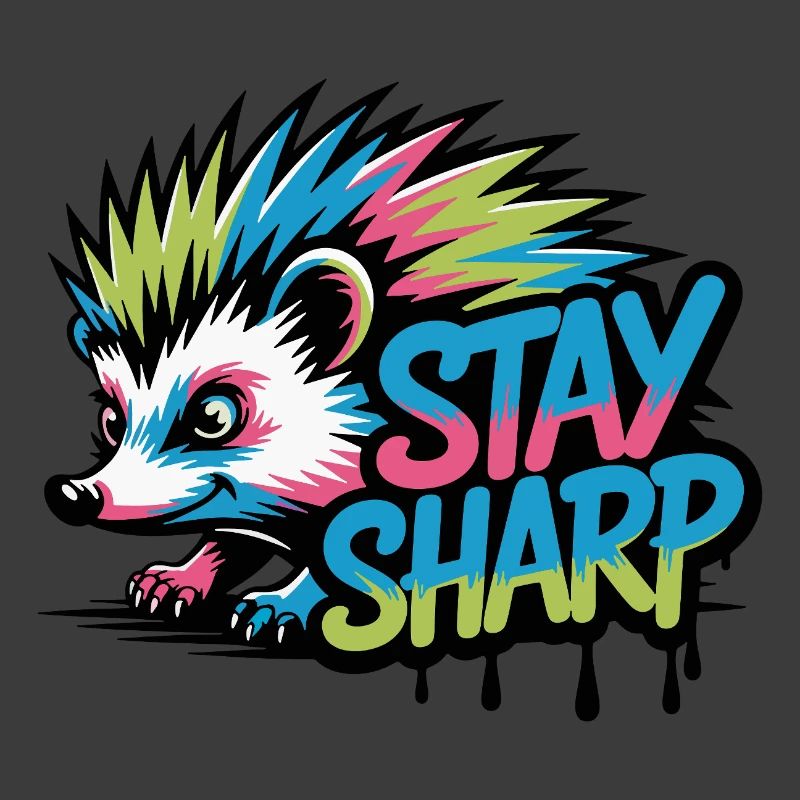 Stay Sharp Hedgehog Neon