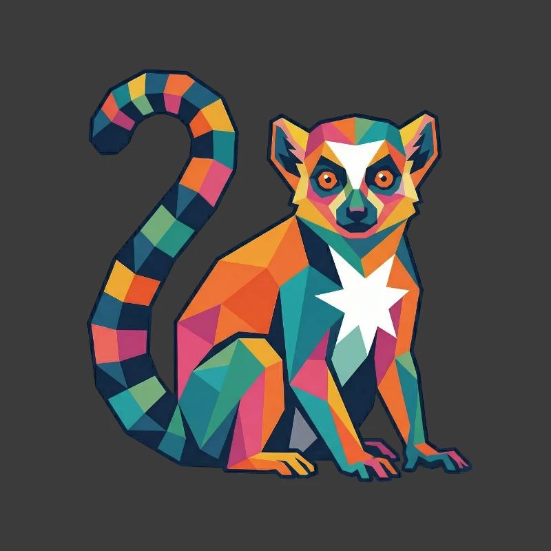 Farbenfrohes Lemurendesign