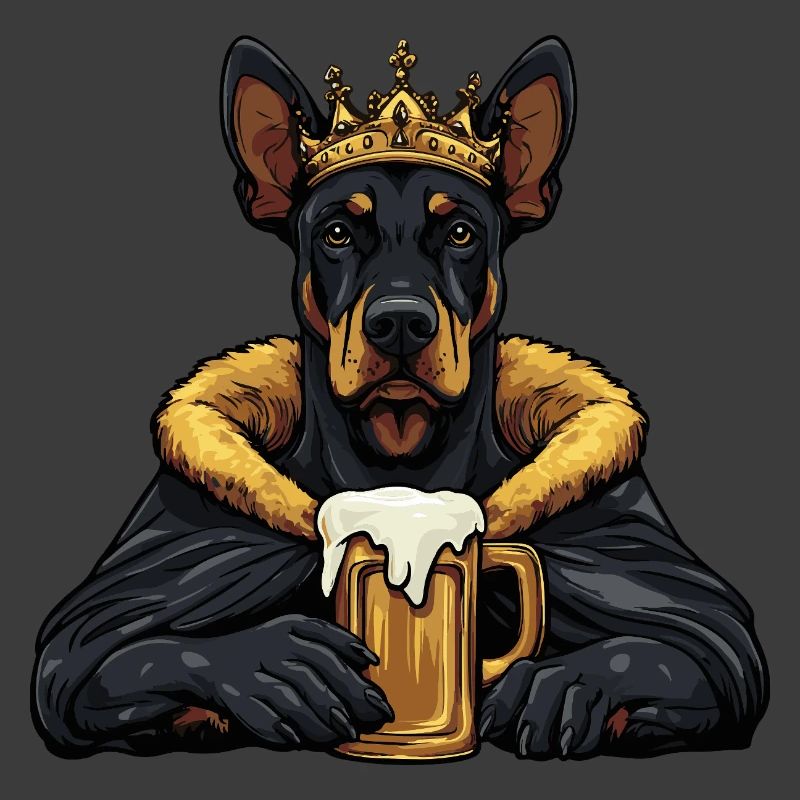 Dobermann Hund Bier König