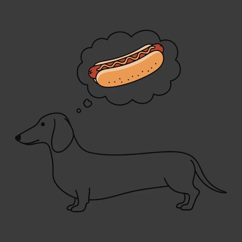 Dackel denkt Hotdog
