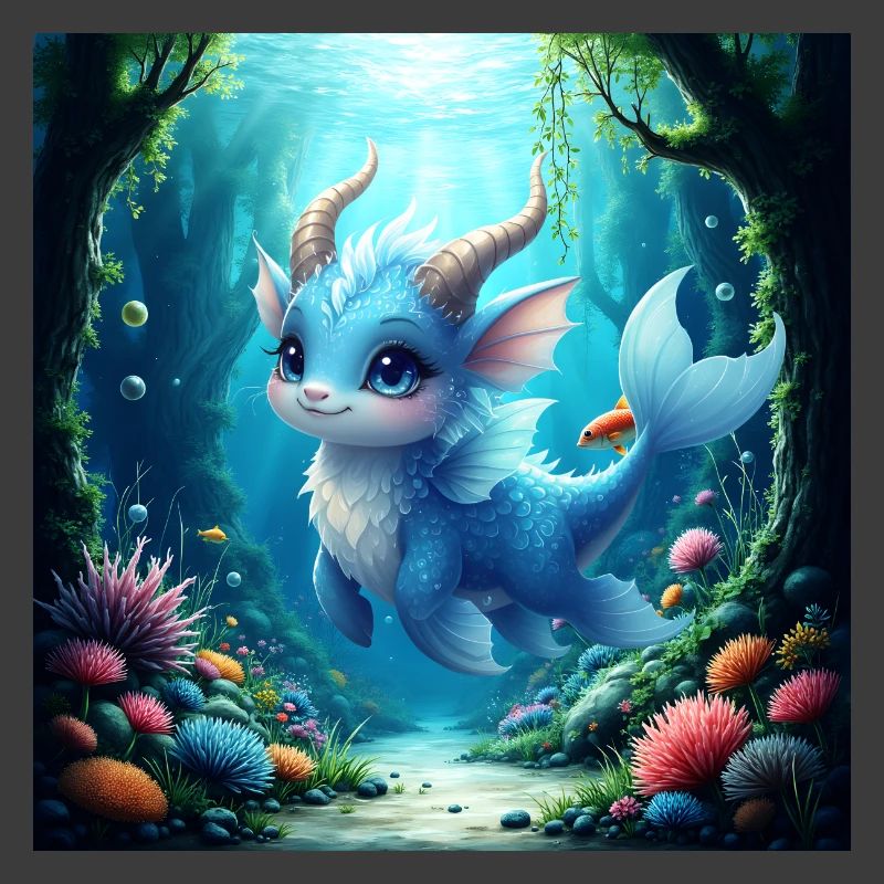 Wasserblauer Drache