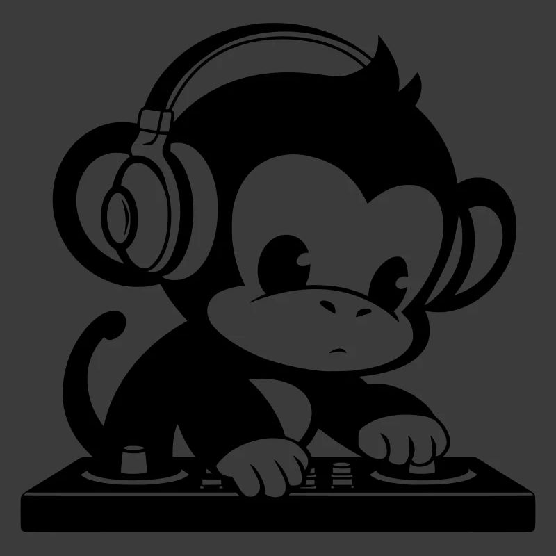 DJ Affe mit Kopfhörern