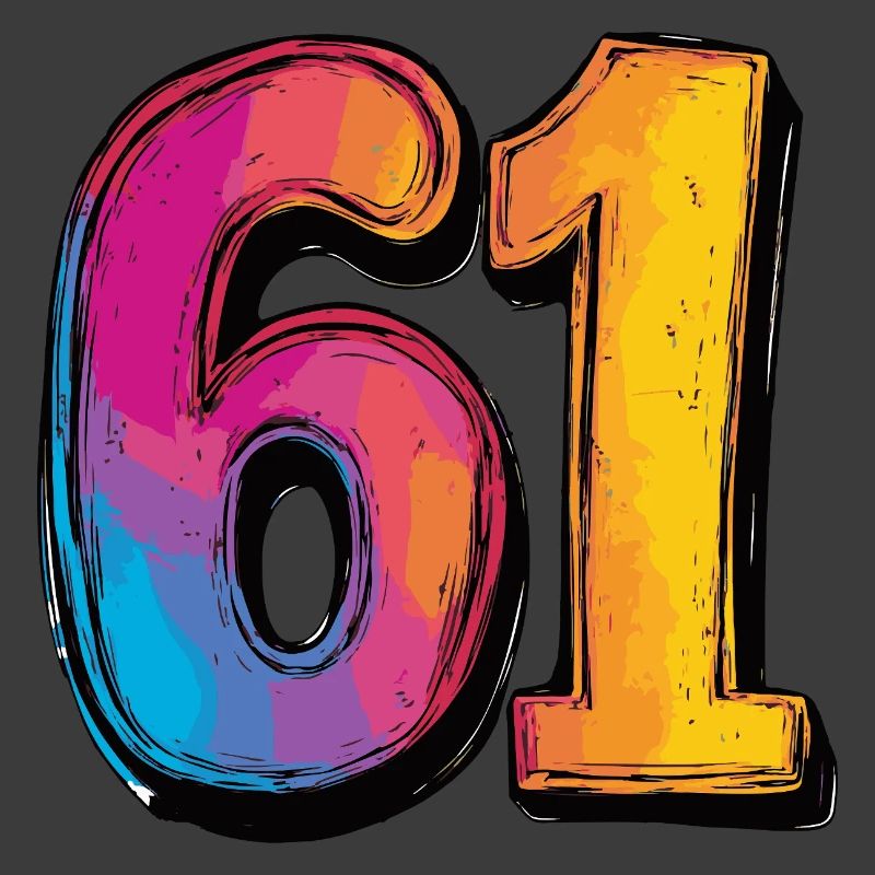 61 Zahl Bunt