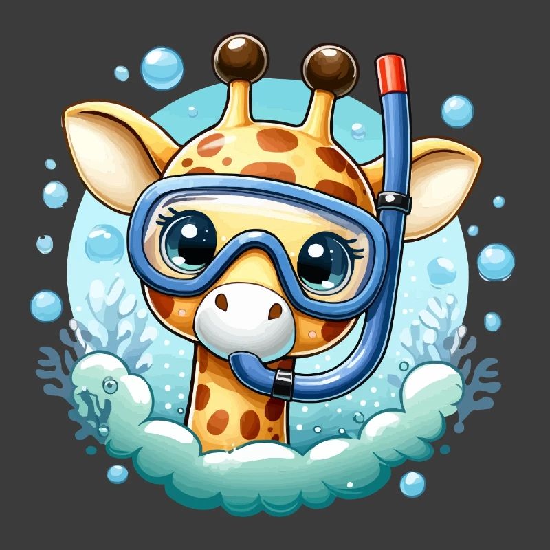 Giraffe im Unterwasser-Schnorchel