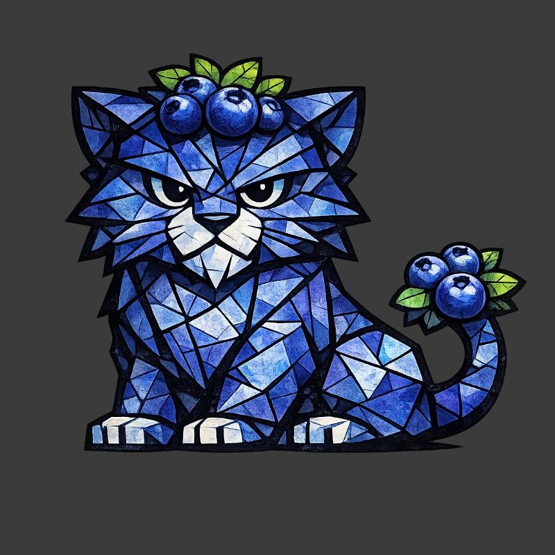 Blueberry Panther Cubism version