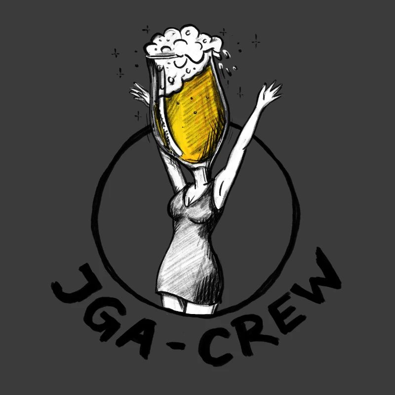 JGA-Crew: Bier-Illustration