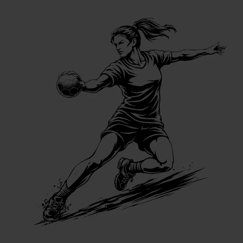 Dynamische Handballerin Illustration