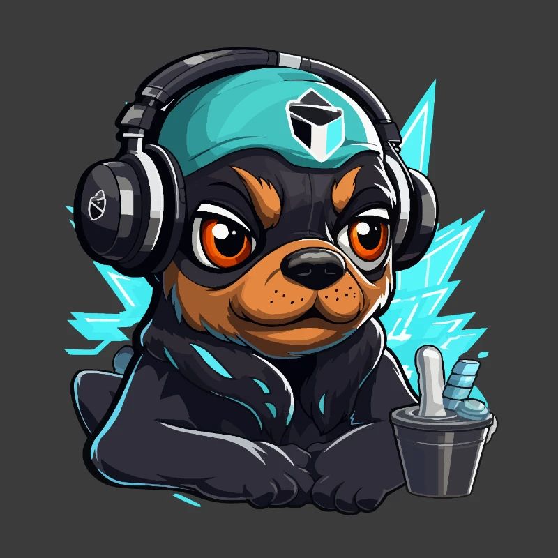 TechDog Neon Kopfhörer-Motiv