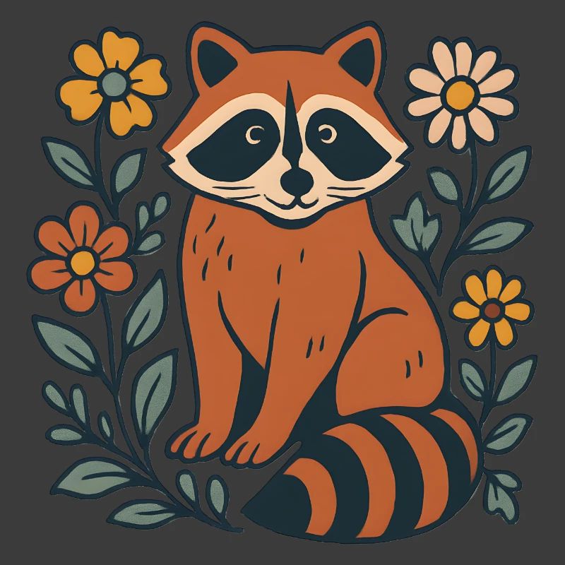 Roter Panda im Blumenkreis