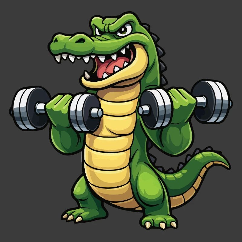 Krokodil Krafttraining Cartoon