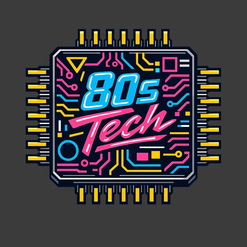 80er Tech Neon Chip