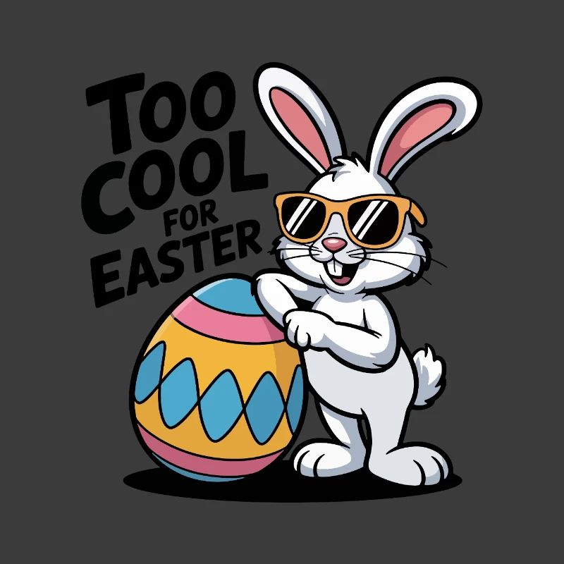 Easter bunny with sunglasses and egg