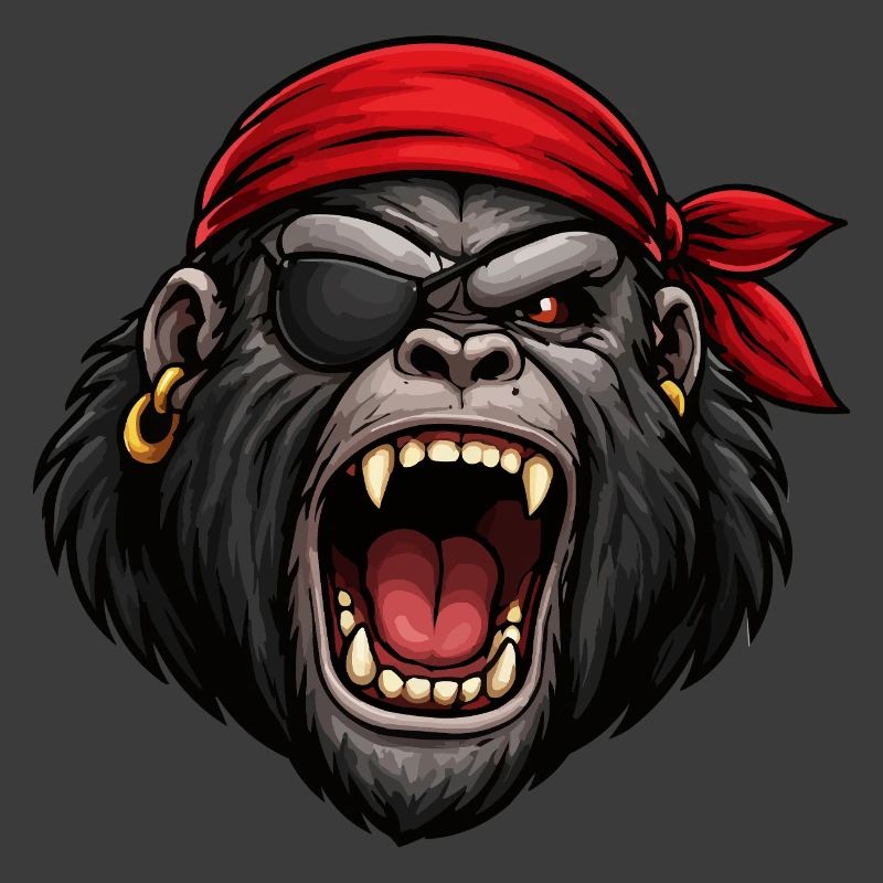 Gorille pirate avec cache-œil