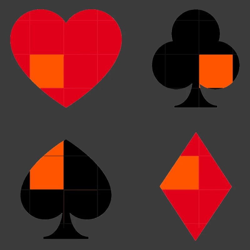 Sammlung geometrischer Kartenanzüge