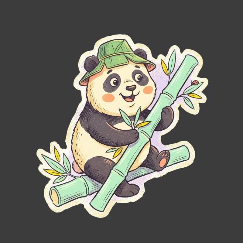 Panda on bamboo path