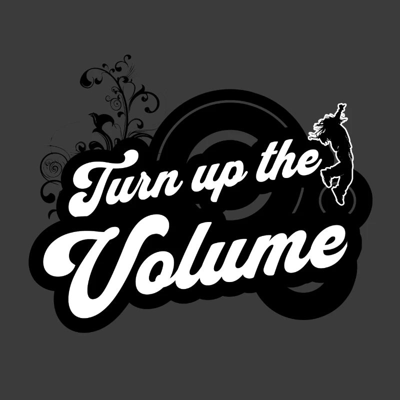 Volume Up — Black Retro Script