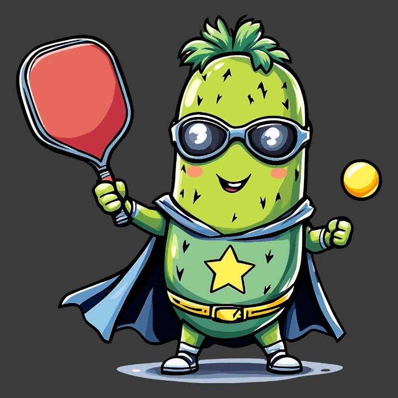 Pickleball Superheld Helden Gurke 
