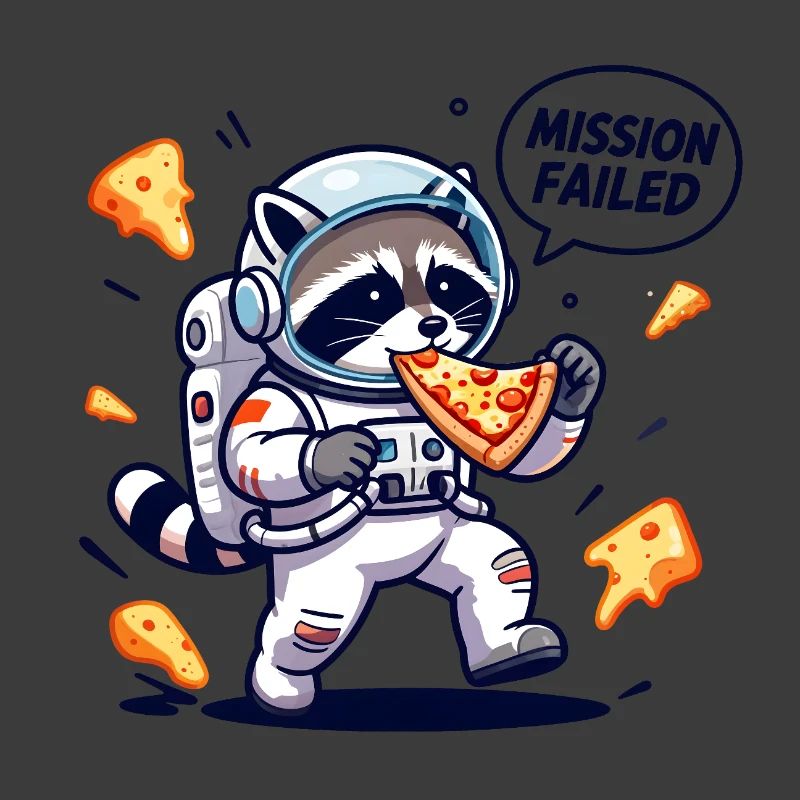 Kosmischer Waschbär-Pizza
