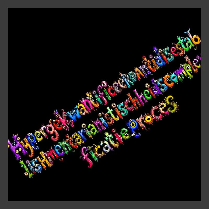 Rainbow Typography on Black Background