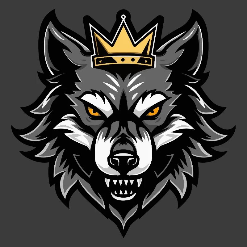 Wolf Kopf Krone
