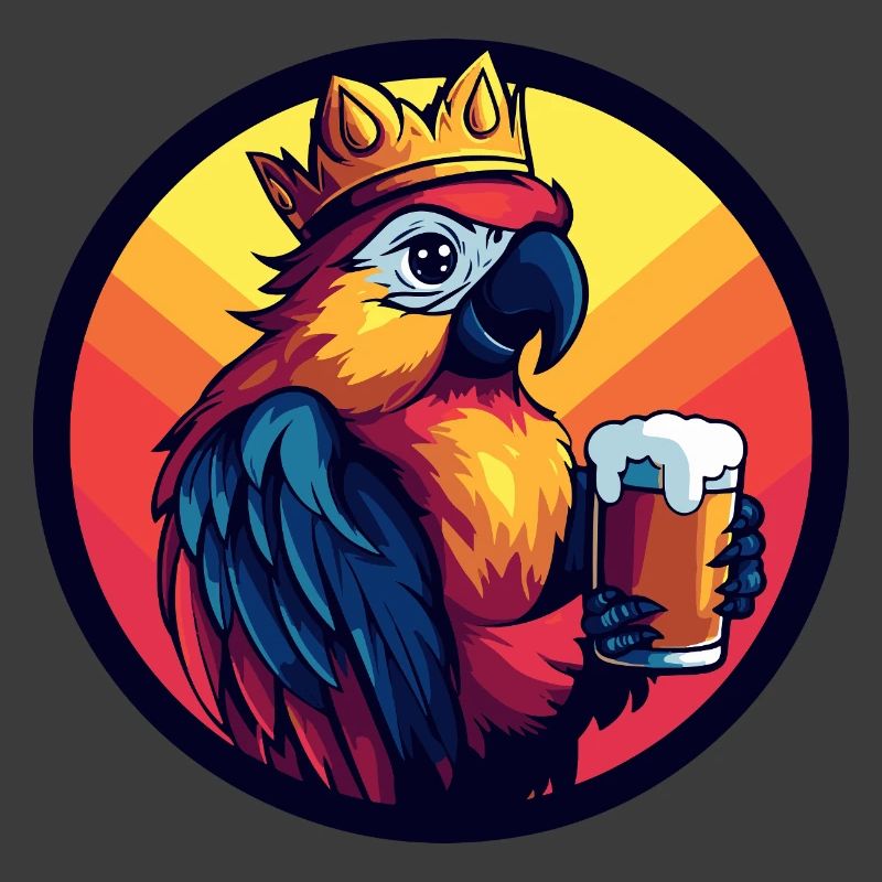 Papagei Bier Lustig