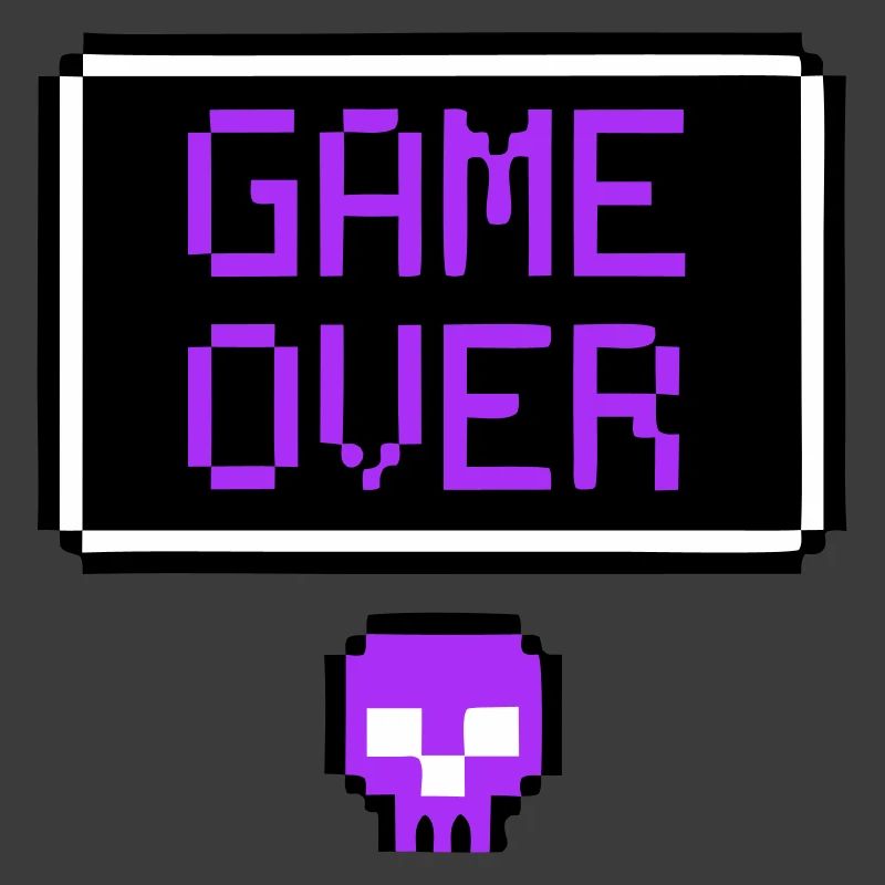 Game Over Pixel Art du Crâne