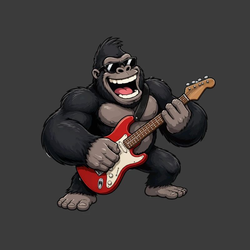 Gorilla mit Gitarre
