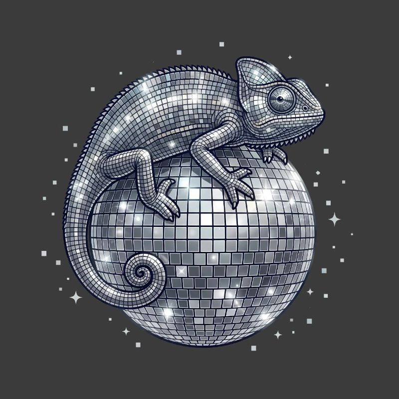 Chamäleon auf der Discokugel