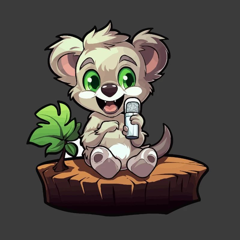 Kleiner Koala am Baumstumpf