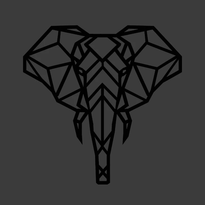 Elephant Geometric Drawing