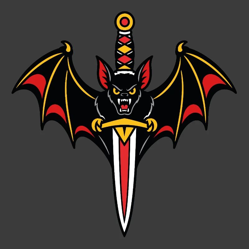 Fledermausdolch-Tattoo dunkel