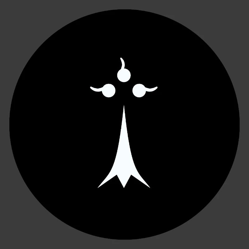 White ermine on black background