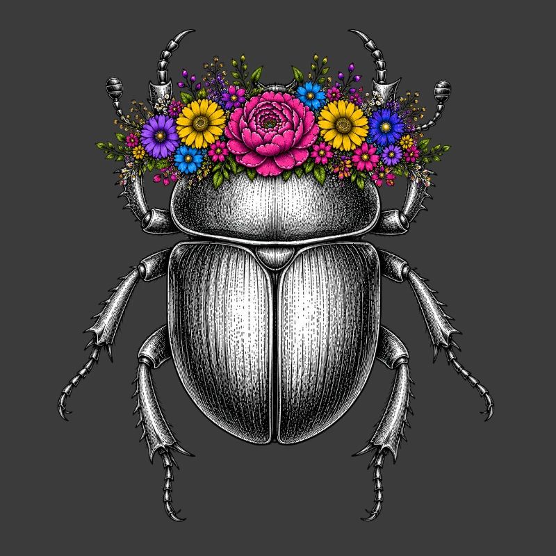 Skarabäus mit Blumenkrone